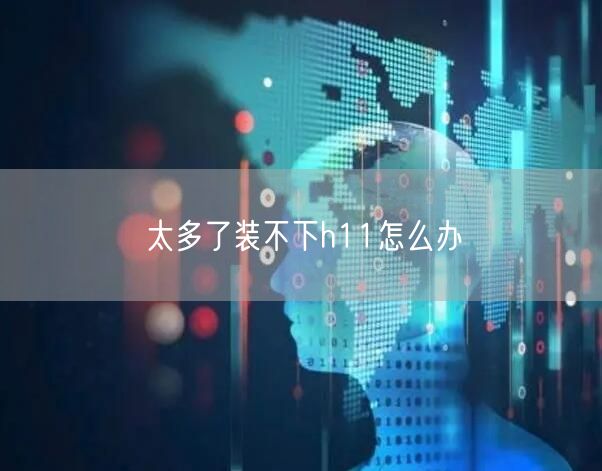 太多了裝不下(xià)h11怎麼辦(圖1)